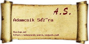 Adamcsik Sára névjegykártya